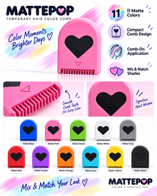 MATTEPOP™ Hair Color Comb Kit – 11 Colors Temporary Washable Hair Dye for Festival, Party & Daily Hair Makeovers