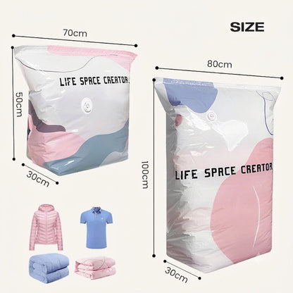 No-Pump Vacuum Storage Bags - Save 80% Space Instantly! 📦