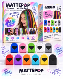 MATTEPOP™ Hair Color Comb Kit – 11 Colors Temporary Washable Hair Dye for Festival, Party & Daily Hair Makeovers