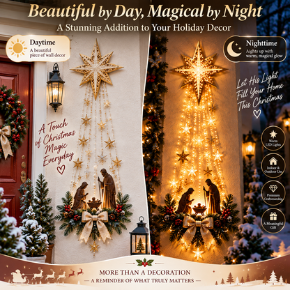 ✨Last Day 90% OFF✨✝️ Bethlehem Star of  – Lighted Nativity Wall Decor