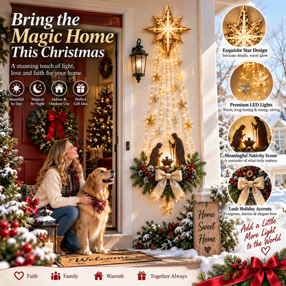 ✨Last Day 90% OFF✨✝️ Bethlehem Star of  – Lighted Nativity Wall Decor