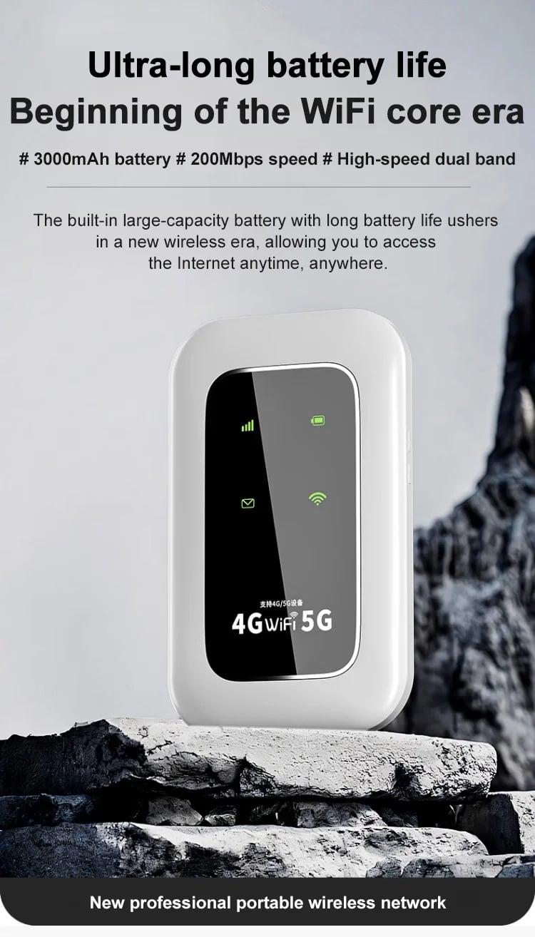 📶 All-Network Pocket WiFi – Ready in Seconds No Setup! No Hassle! Just Connect!🔥[Power on and use, free for life]