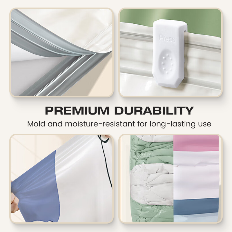 No-Pump Vacuum Storage Bags - Save 80% Space Instantly! 📦