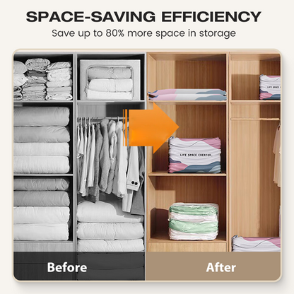 No-Pump Vacuum Storage Bags - Save 80% Space Instantly! 📦
